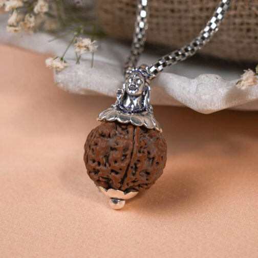 Adiyogi Pendant (5 Mukhi Nepali Rudraksha) With Chain