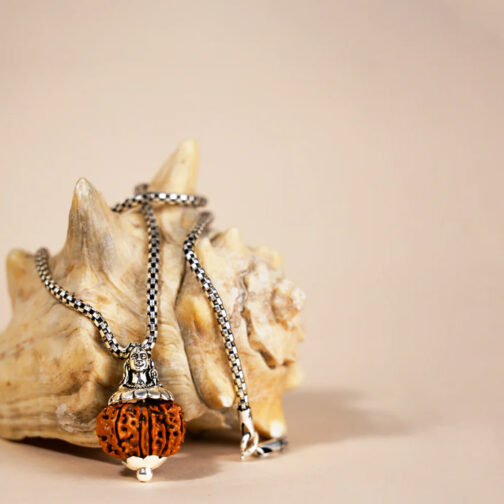 Adiyogi Pendant (5 Mukhi Nepali Rudraksha) With Chain - Image 6