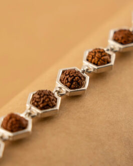 Rudraksha Silver Bracelet (Hexagon)