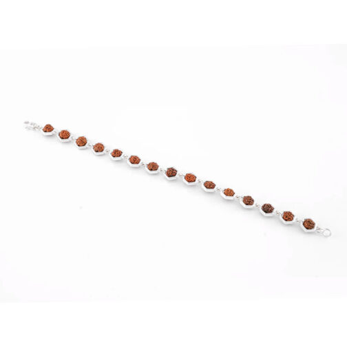 Rudraksha Silver Bracelet (Hexagon) - Image 4