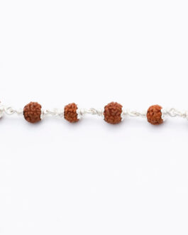 Rudraksha Silver Bracelet Single Line for Kids