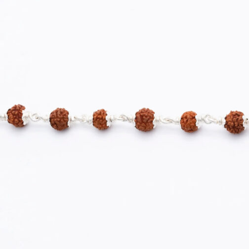 Rudraksha Silver Bracelet Single Line for Kids