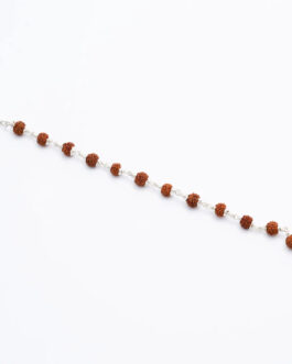 Rudraksha Silver Bracelet Single Line for Kids