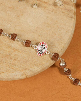 Rudraksha Silver Bracelet with Spiderman Single Line for Kids