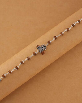 Rudraksha Silver Shiva Third Eye Bracelet