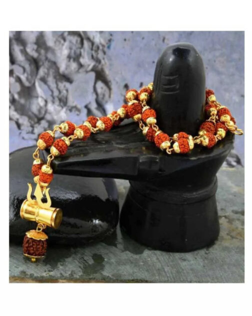 Fancy Mala (Damaru Design With Rudraksha Mala Pendant for men)