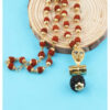 Fancy Mala (Gold Tone Lion Pendant Studded with Diamonds Rudraksha Mala for Men)