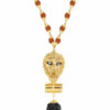 Fancy Mala (Gold Tone Lion Pendant Studded with Diamonds Rudraksha Mala for Men) - Image 3