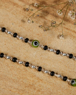 Black Silver and Green Beads Evil Eye for Kids