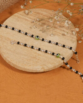 Black Silver and Green Beads Evil Eye for Kids