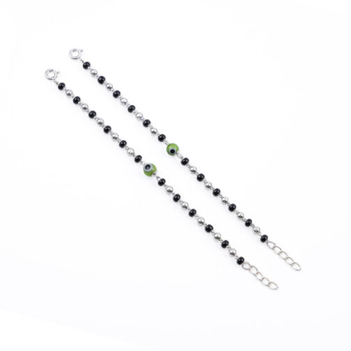 Black Silver and Green Beads Evil Eye for Kids - Image 3