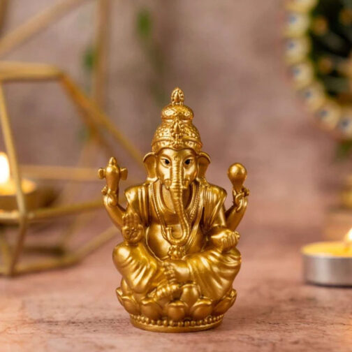 Radiant Gold Ganesh Idol