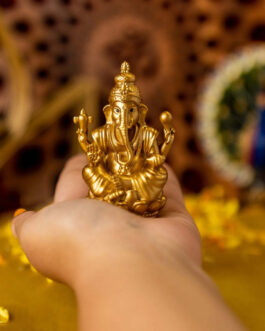 Radiant Gold Ganesh Idol