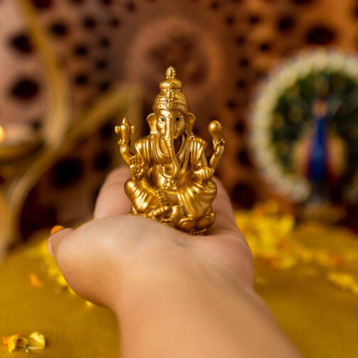 Radiant Gold Ganesh Idol - Image 2