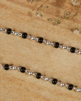 Black and Silver Beads Single Line for Kids